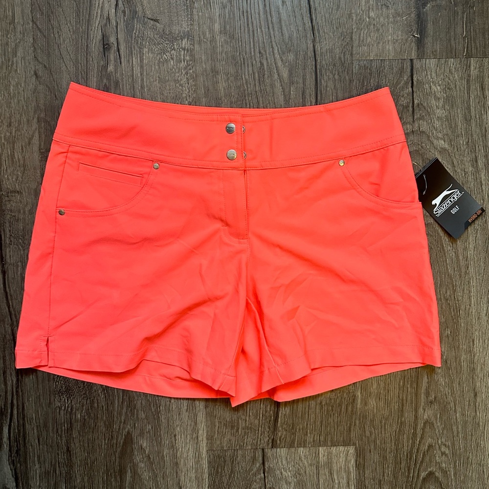 NWT vibrant slazenger women’s golf shorts size 4 pink orange